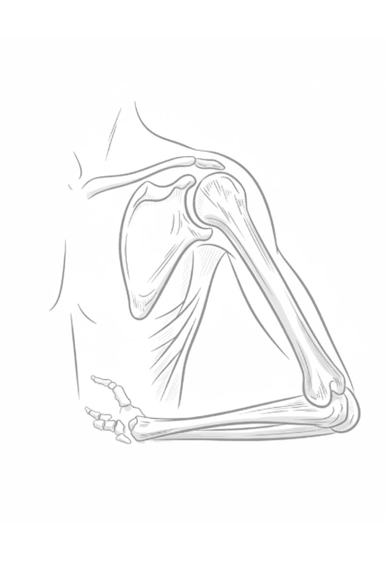 Shoulder and elbow anatomy illustration