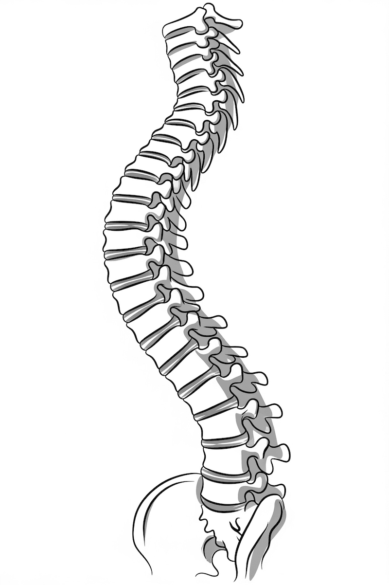 Spine surgery medical illustration